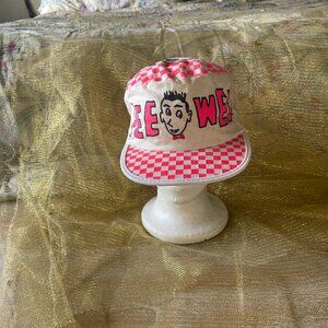 COLLECTIBLE: Vintage: 1988 Pee Wee Herman PINK CHECKERBOARD Painters Hat. Rare.